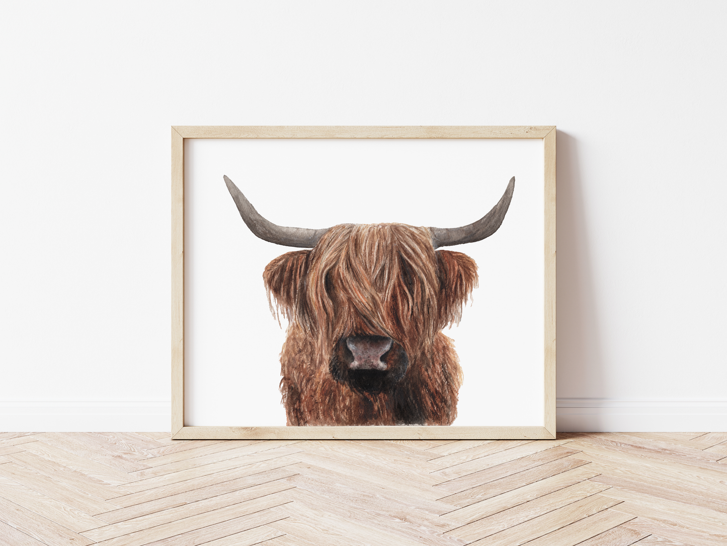 Highland Cow Watercolor Print