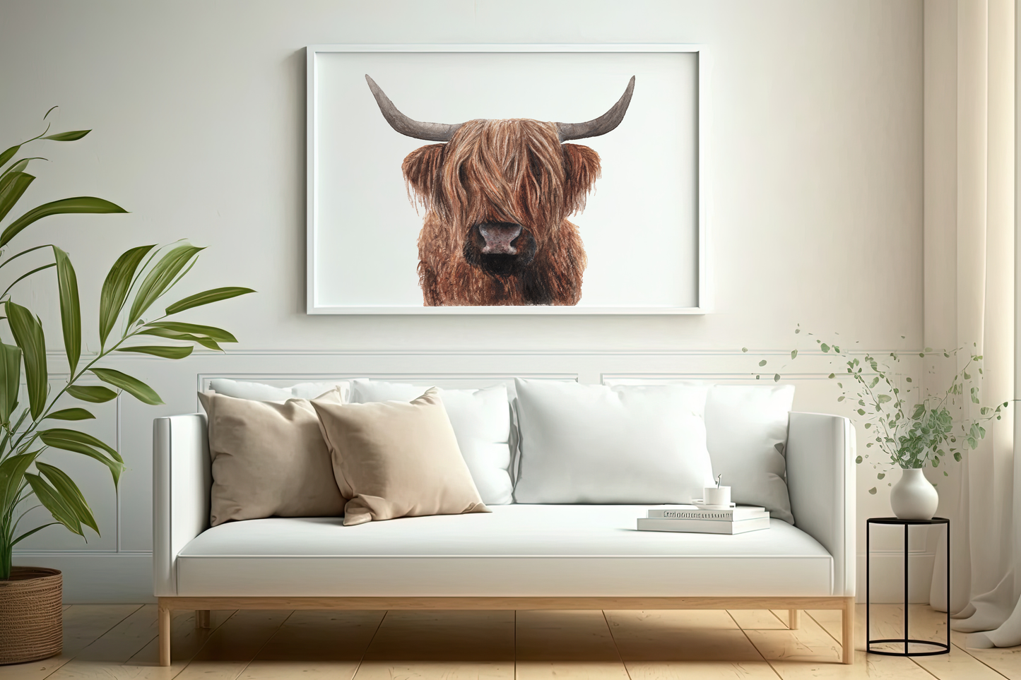 Highland Cow Watercolor Print