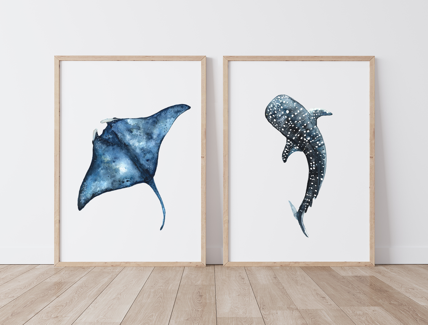 Whale Shark / Manta Ray Watercolor Print