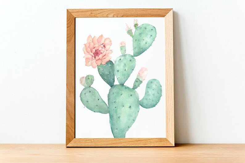 prickly pear cactus watercolor Prickly Pear Cactus