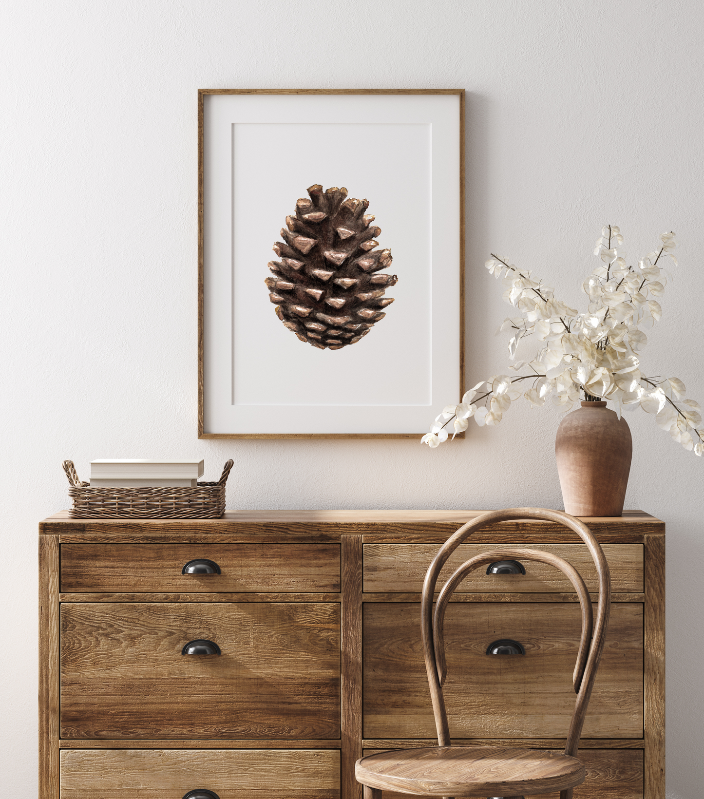 Pine Cone Watercolor Print