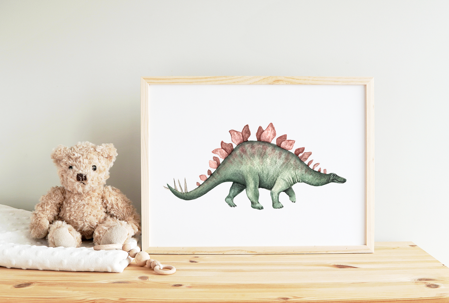 Stegosaurus Dinosaur Watercolor Print