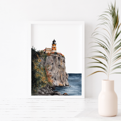 Split Rock Lighthouse Original Watercolor Painting
