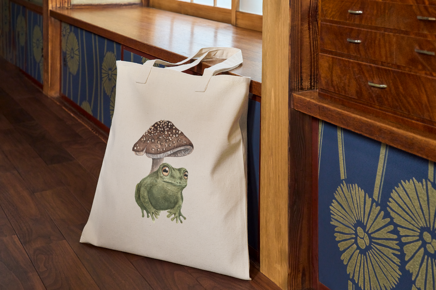 Canvas Tote Bag - Frog/Mushroom