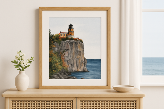 Split Rock Lighthouse Original Watercolor Painting