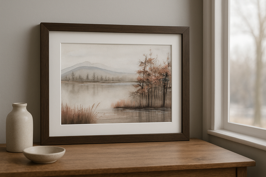 Moody Fall Watercolor Original Landscape