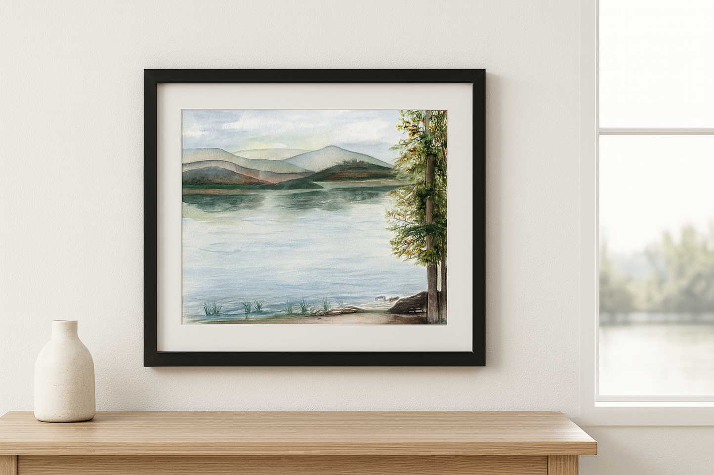 Lake Champlain in Autumn – Original 9x12 Watercolor Painting
