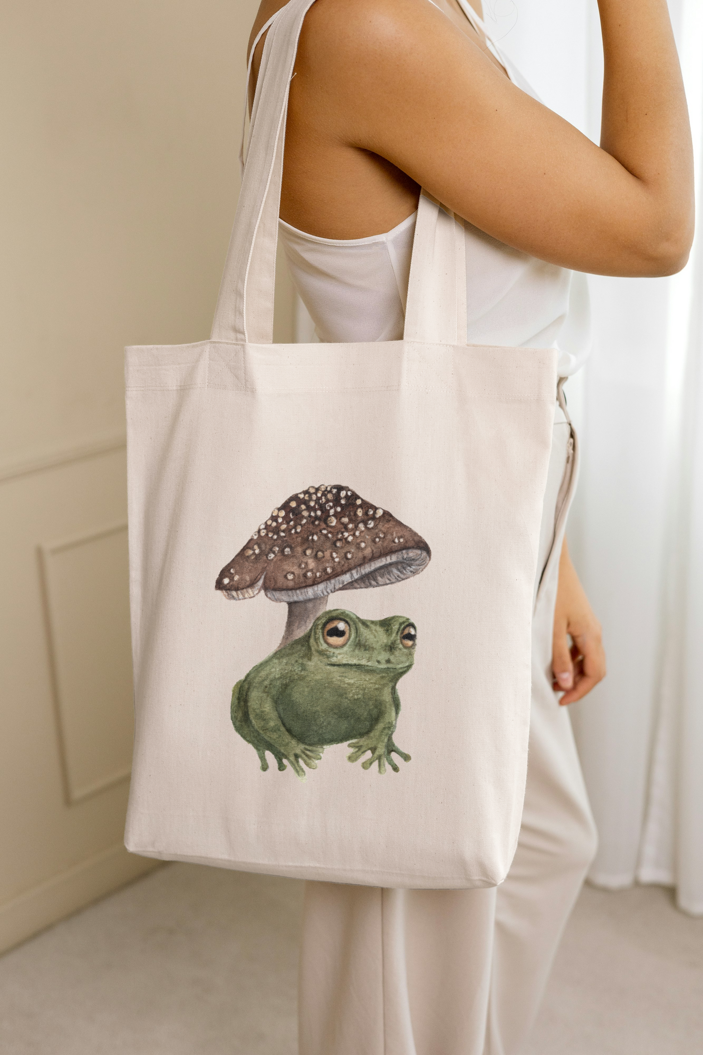 Canvas Tote Bag - Frog/Mushroom