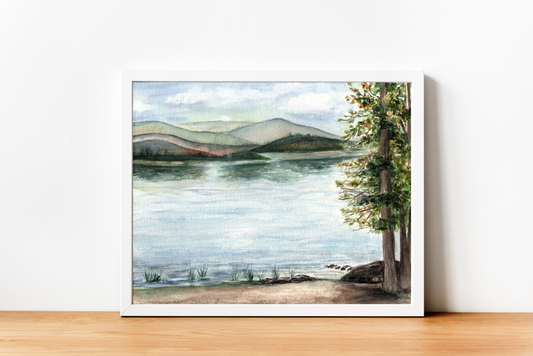 Lake Champlain in Autumn – Original 9x12 Watercolor Painting