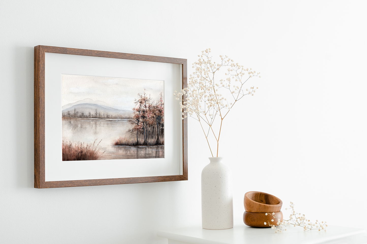 Autumn Landscape Watercolor Print