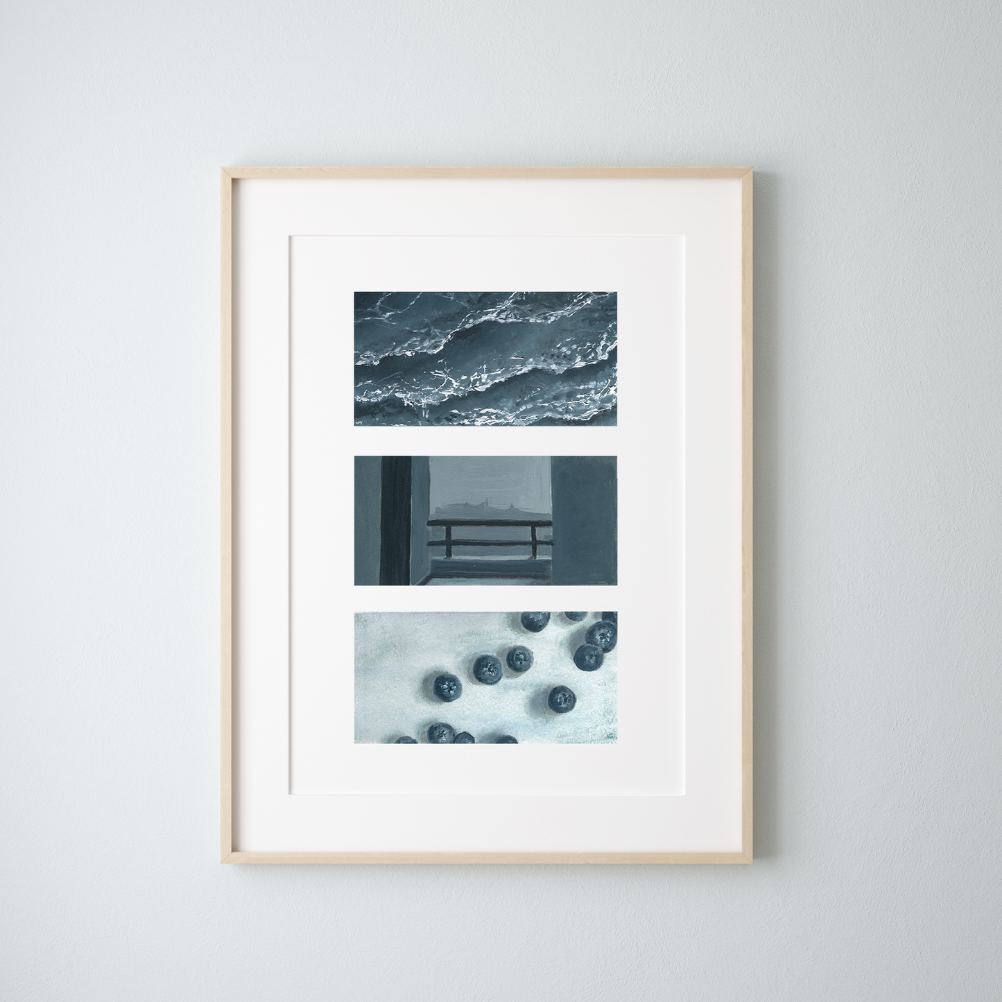 Blue, Interrupted - Oil Art Print