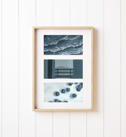 Blue, Interrupted - Oil Art Print