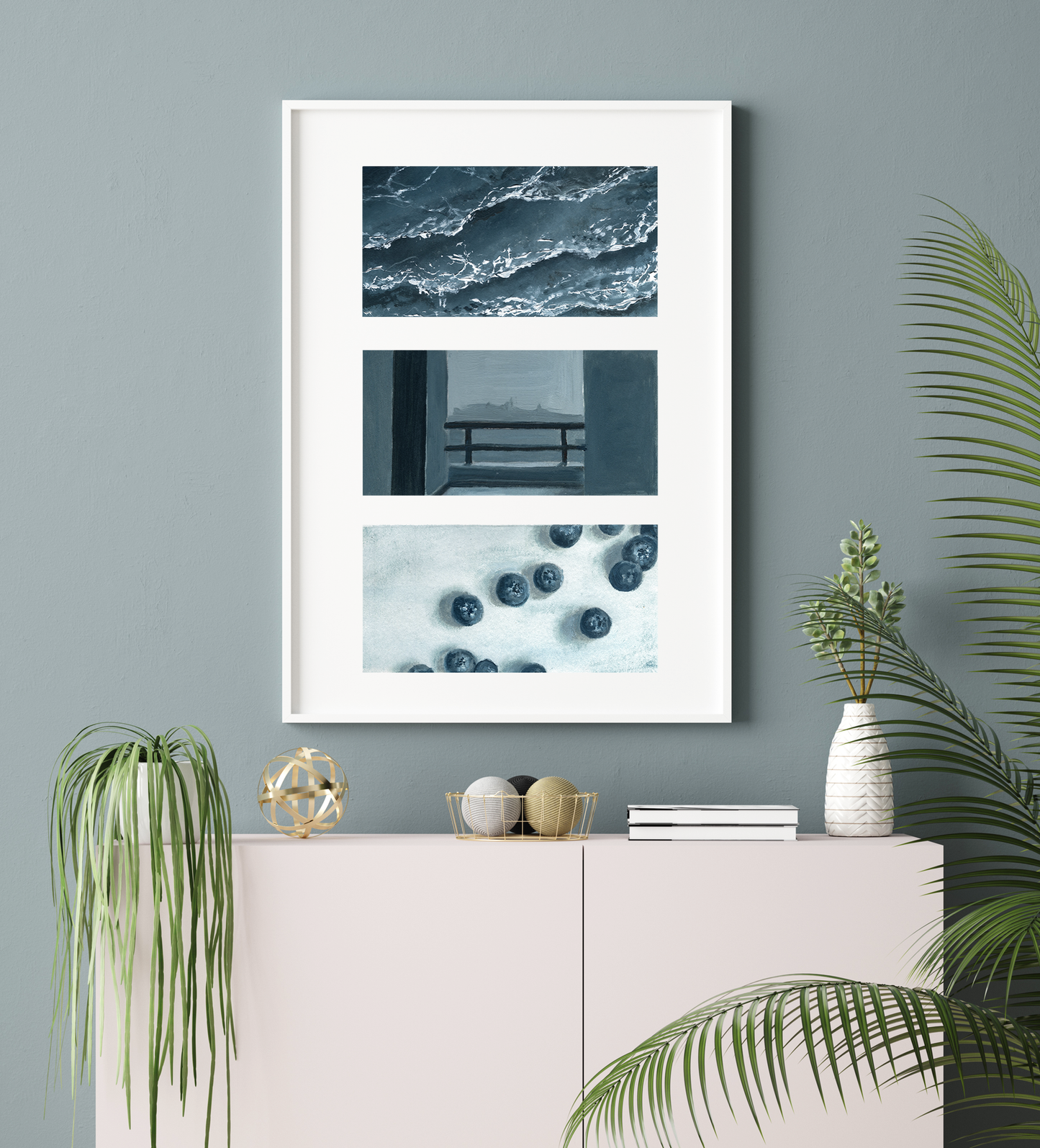 Blue, Interrupted - Oil Art Print