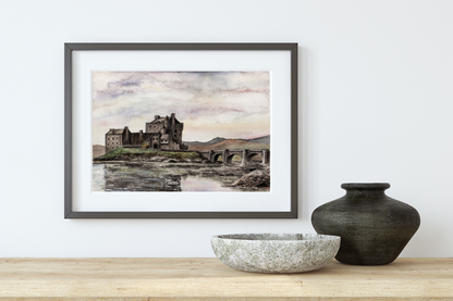 Eilean Donan Castle Scotland  - Original Watercolor Painting