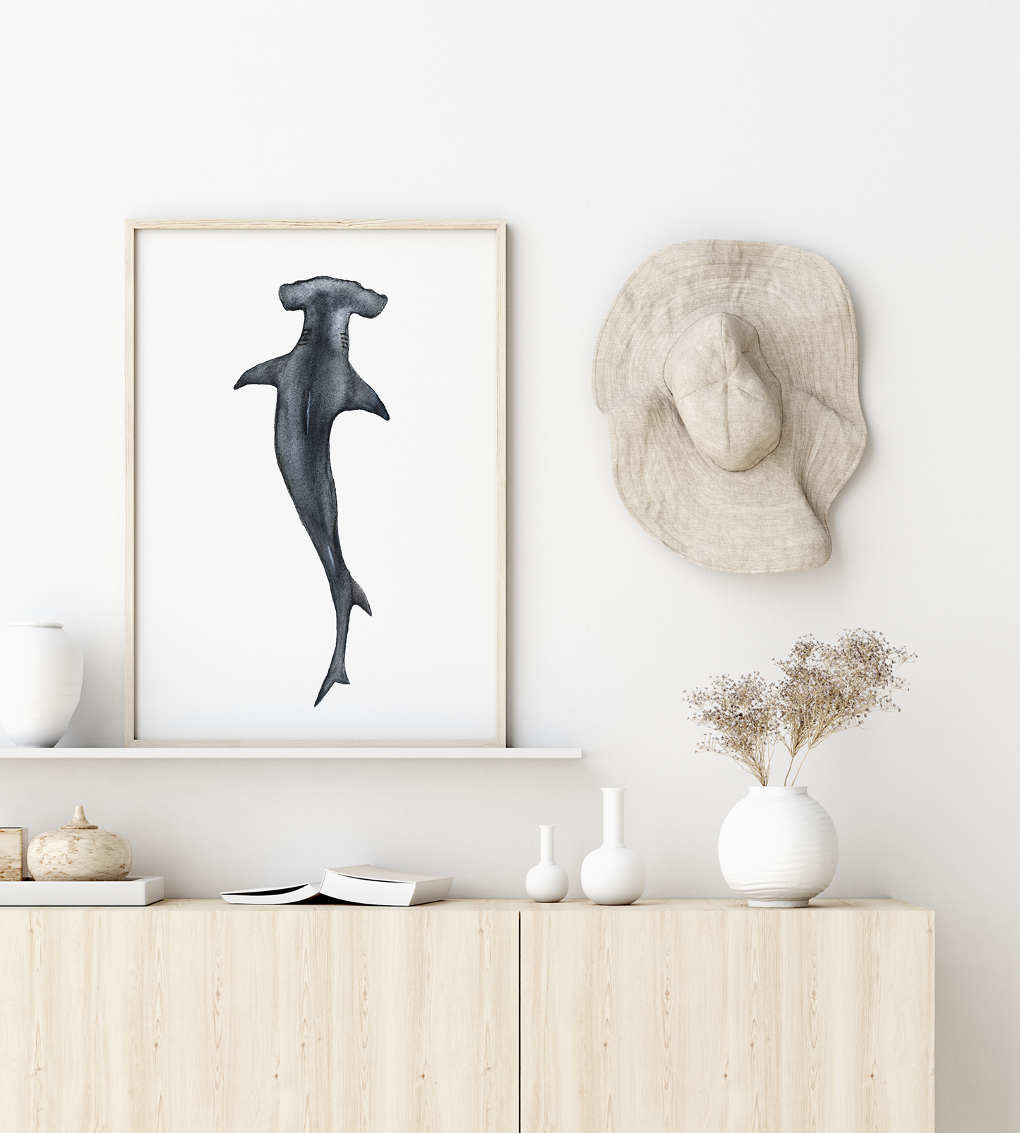 Hammerhead Shark Watercolor Print