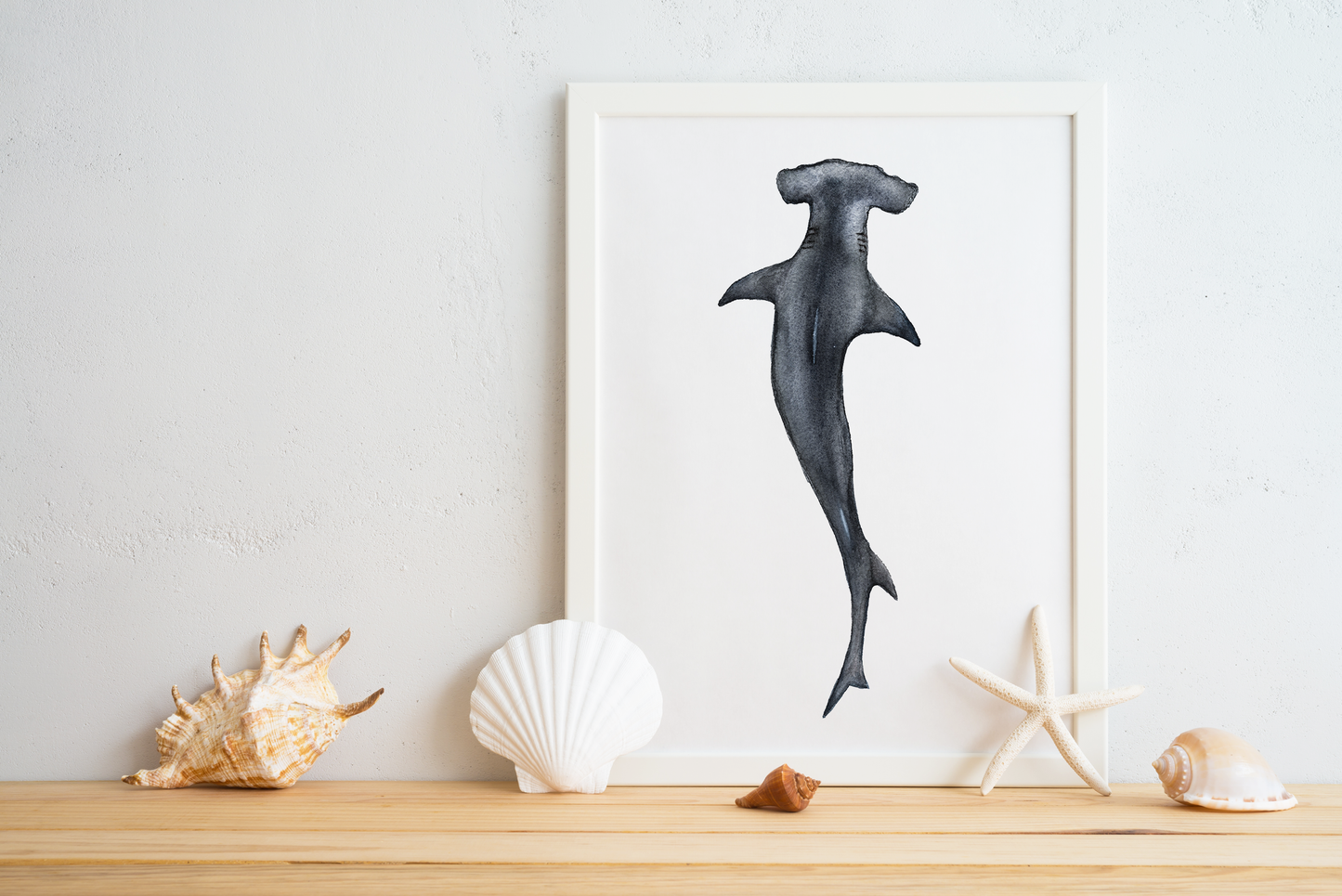 Hammerhead Shark Watercolor Print