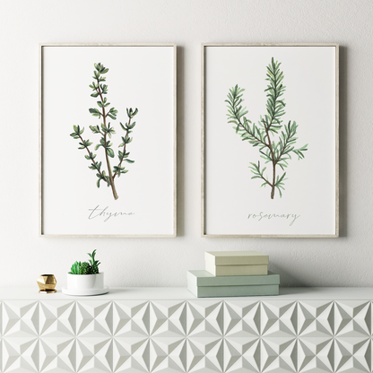 Herbs Watercolor Prints - 2 Piece Set