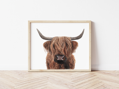 Highland Cow Watercolor Print