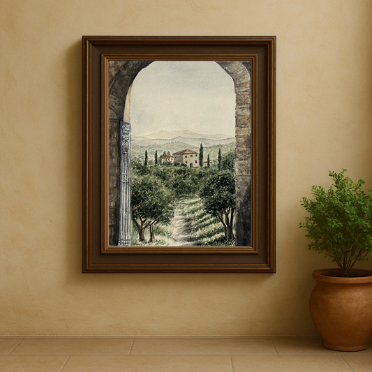 Italian Landscape Watercolor Print