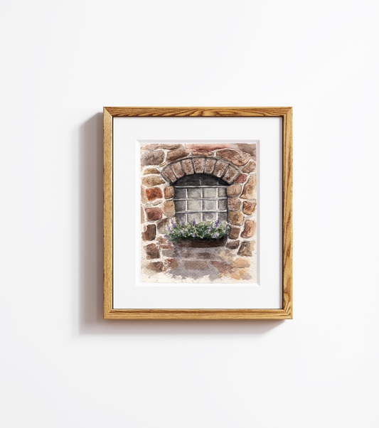 Old World Window - Watercolor Print