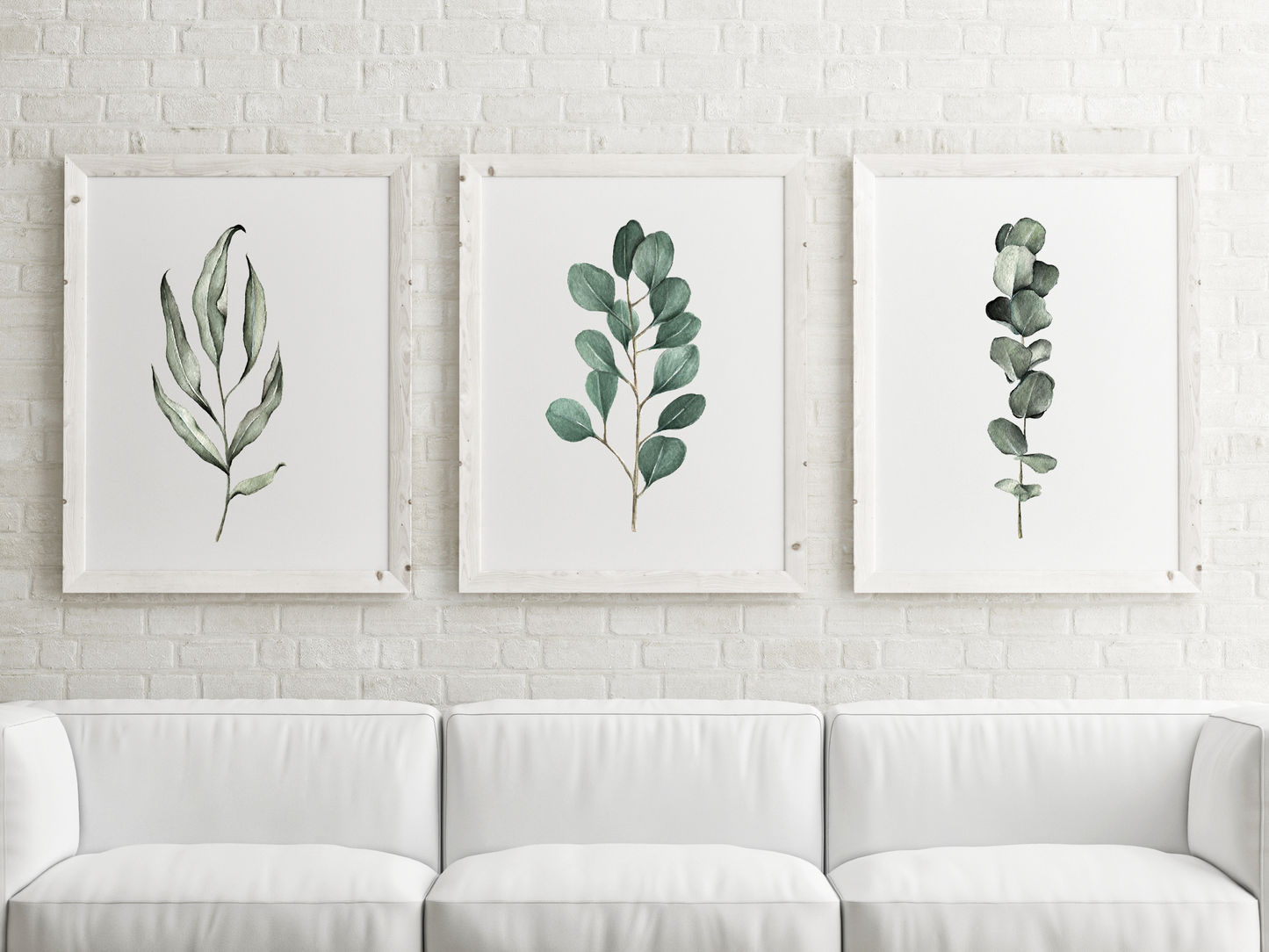 Eucalyptus Leaves - 3 Piece Set - Watercolor Prints