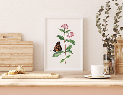 Monarch Butterfly - Watercolor Print