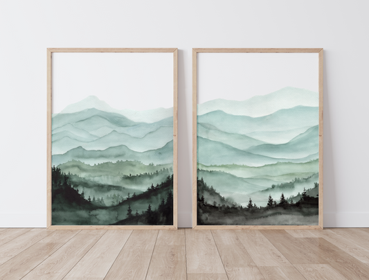 Green Mountain Landscape - 2-Piece Set