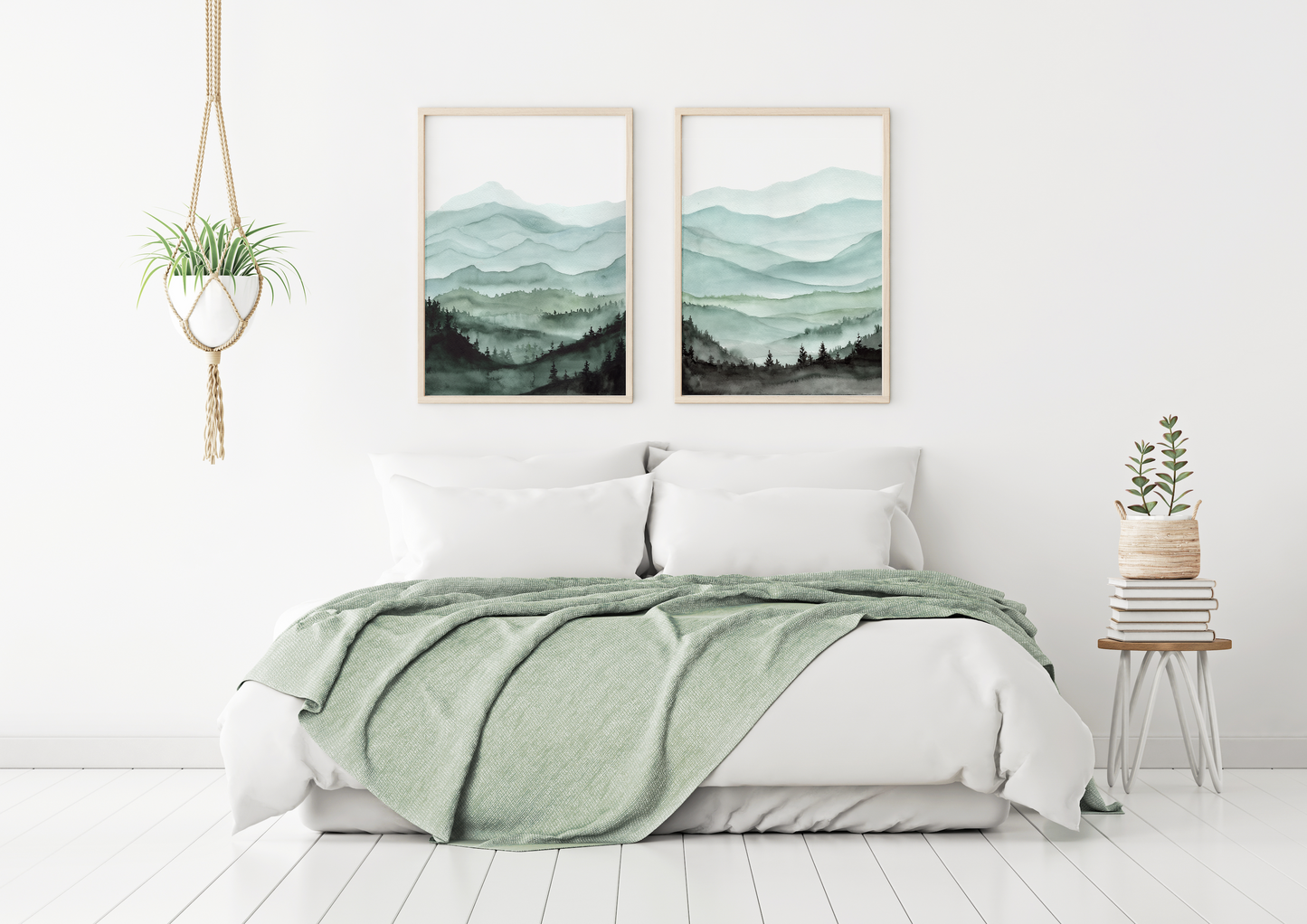 Green Mountain Landscape - 2-Piece Set