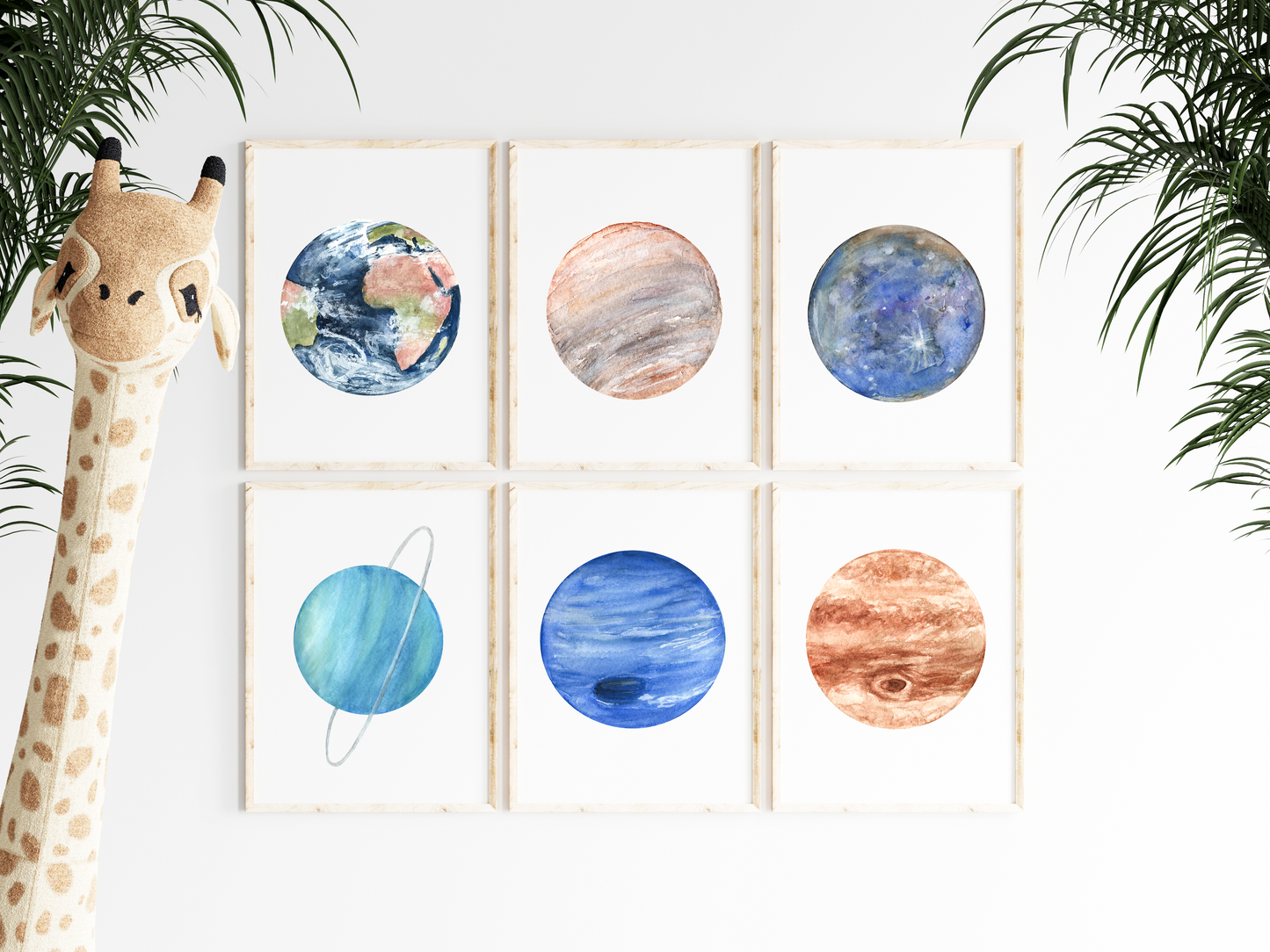 Solar System Planets Watercolor Print Set of 8