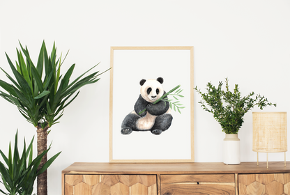 Bamboo Panda - Watercolor Print