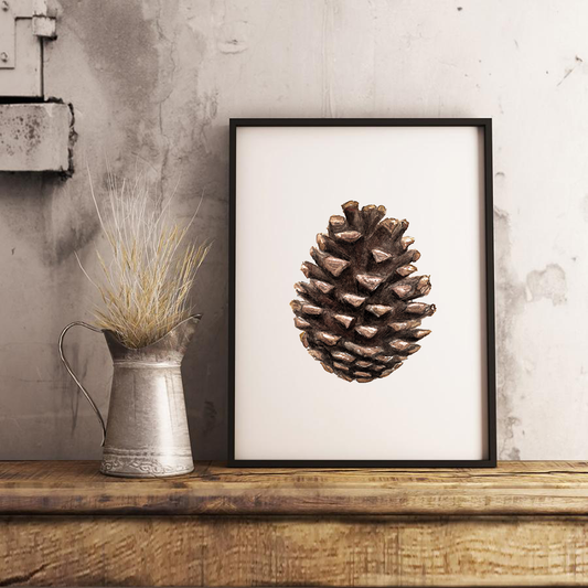 Pine Cone Watercolor Print