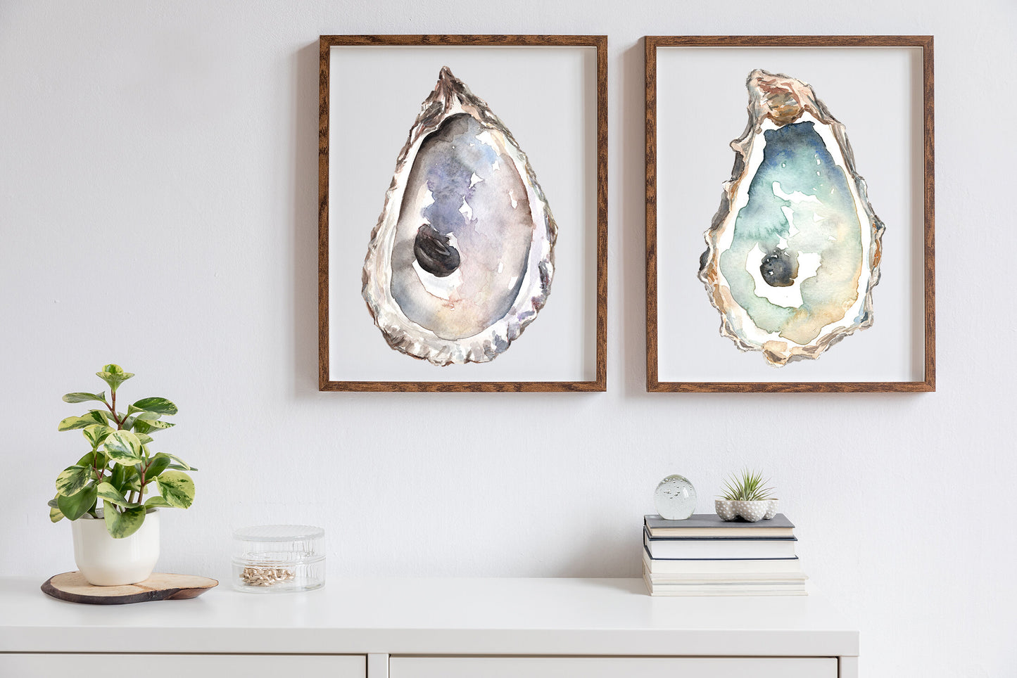 Oyster 2 Piece Set | Watercolor Prints