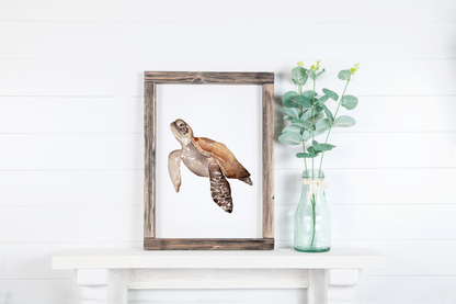 Sea Turtle - Watercolor Print