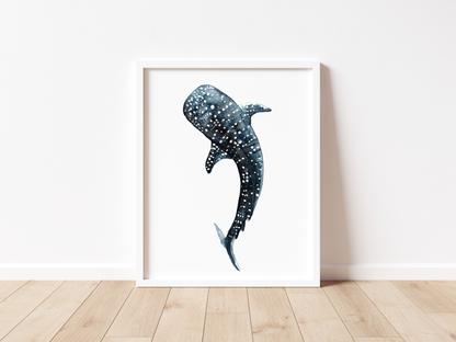 Whale Shark Watercolor Print