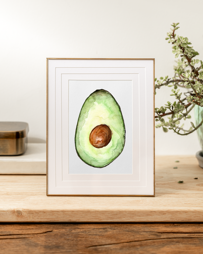 Avocado Watercolor Print