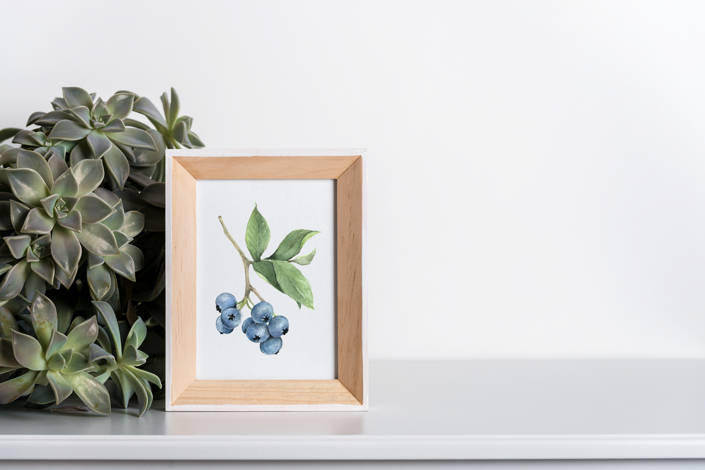 Blueberry Watercolor Print