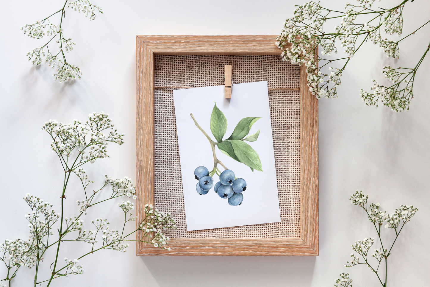 Blueberry Watercolor Print