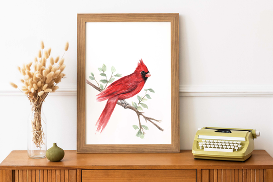 Red Cardinal - Watercolor Print