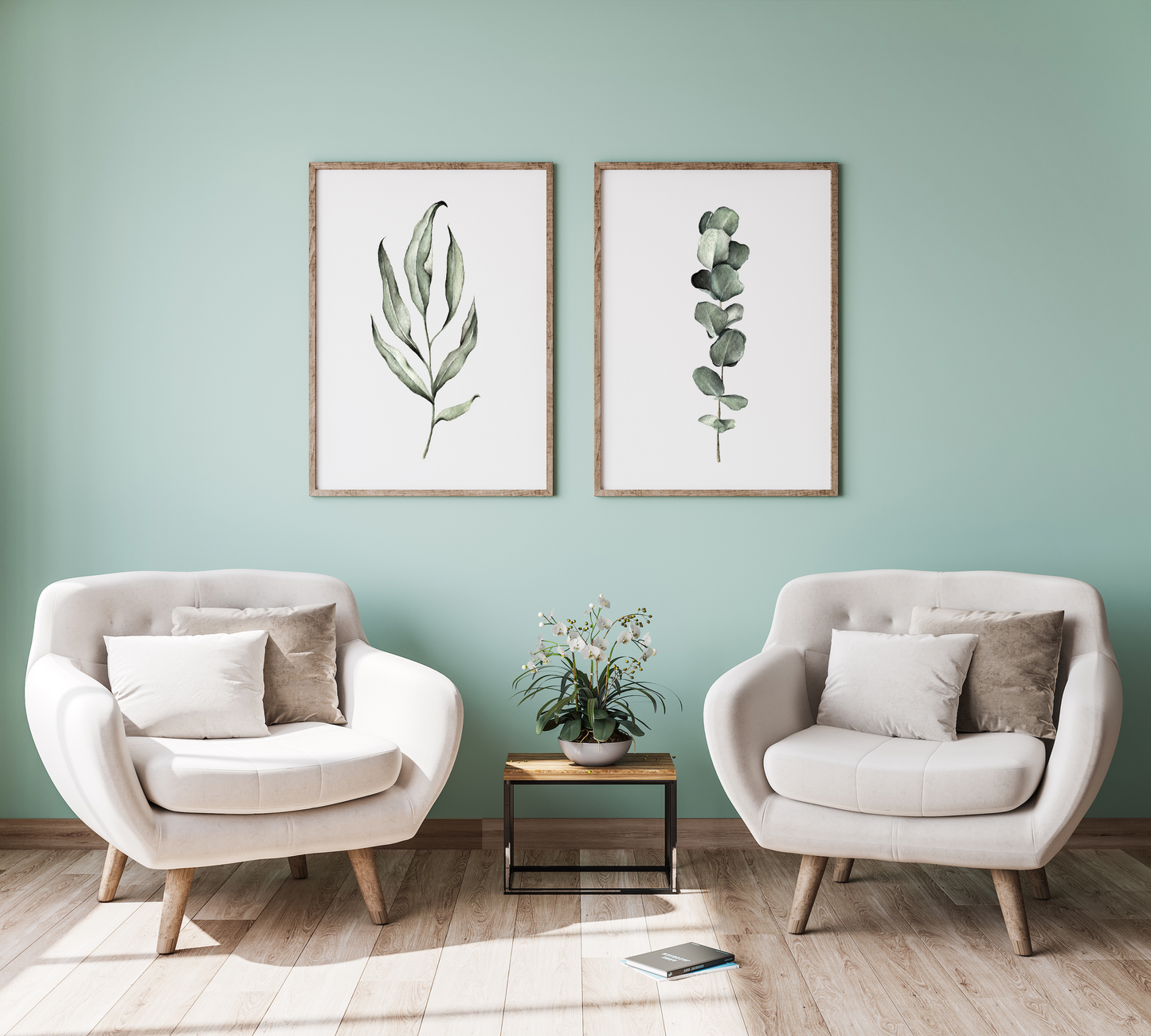 Eucalyptus Watercolor Prints - 2 Piece Set