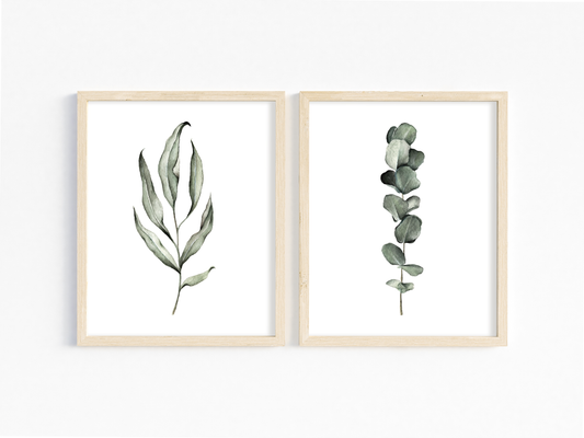 Eucalyptus Watercolor Prints - 2 Piece Set