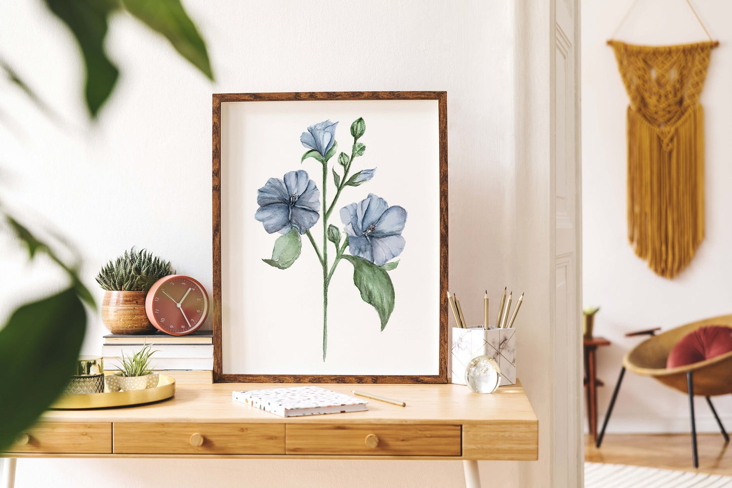 Blue Hibiscus - Watercolor Print