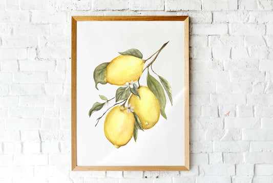 Vintage Lemon - Watercolor Print