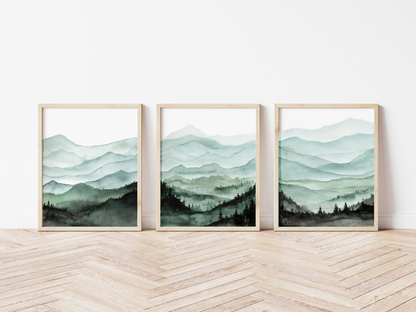 Misty Mountain Landscape 3-Piece Set