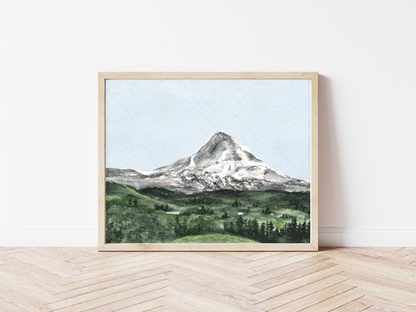 Mt. Hood Landscape Watercolor Print