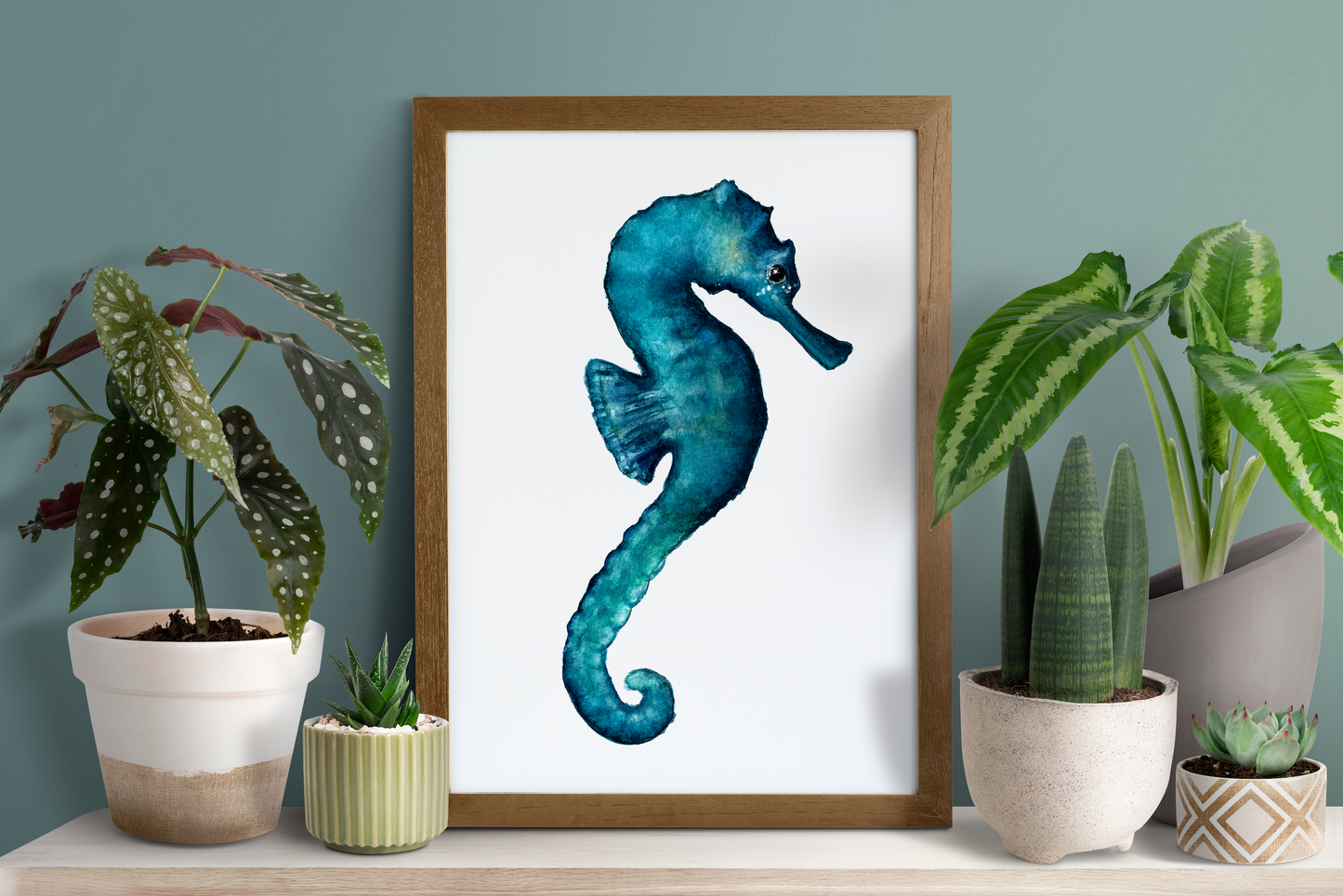 Seahorse Watercolor Print