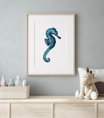 Seahorse Watercolor Print