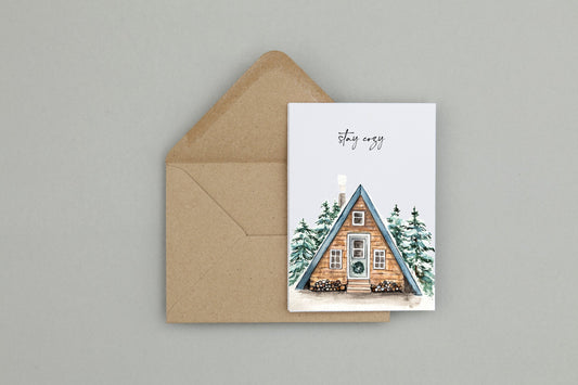 Cozy Cabin | Winter Greeting Card