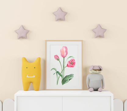 Tulip Stems - Watercolor Print