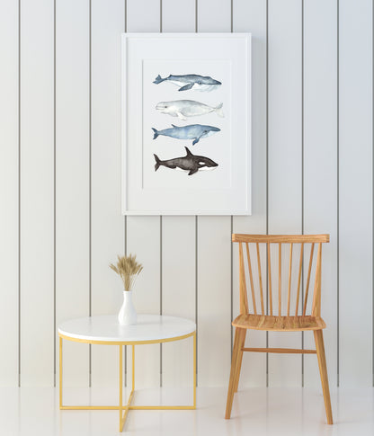 Blue Whale - Watercolor Print